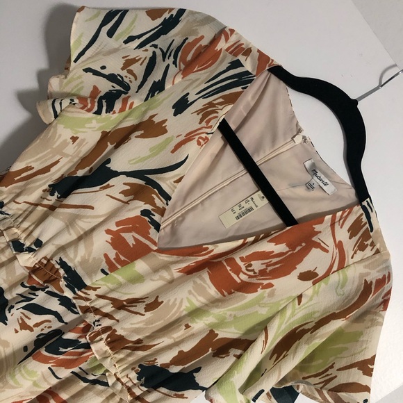 MADEWELL MIDI Empire Waist FlutterSlv Vneck DRESS UnderSlip washable NWT - Picture 2 of 7